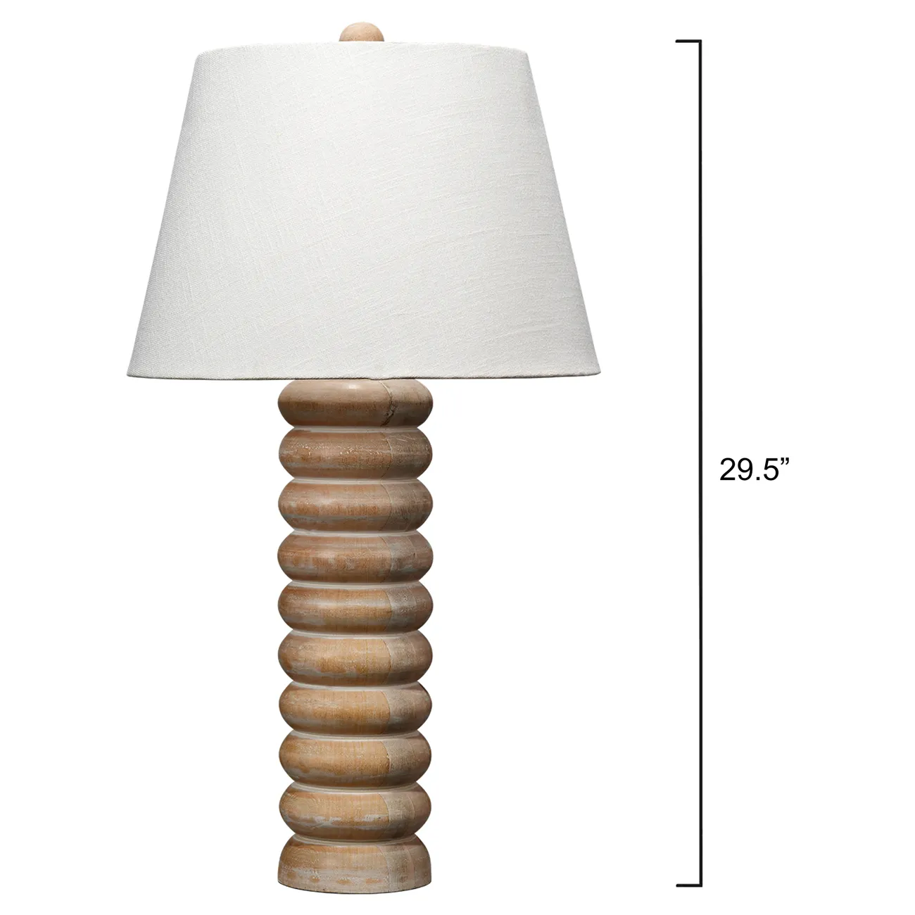 Trent Table Lamp with Linen Shade - Natural, Mango Wood