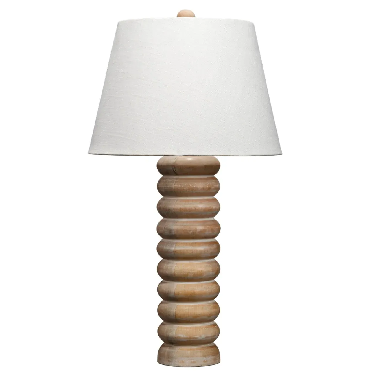 Trent Table Lamp with Linen Shade - Natural, Mango Wood