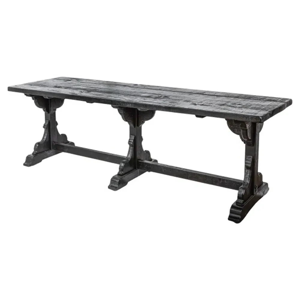 Trenton Rectangular Dining Table - Black, Pine Wood