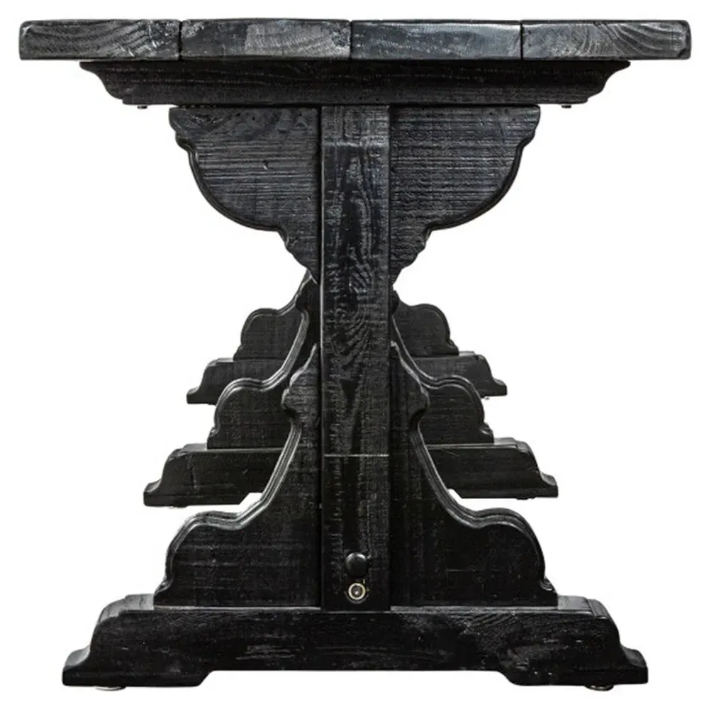Trenton Rectangular Dining Table - Black, Pine Wood