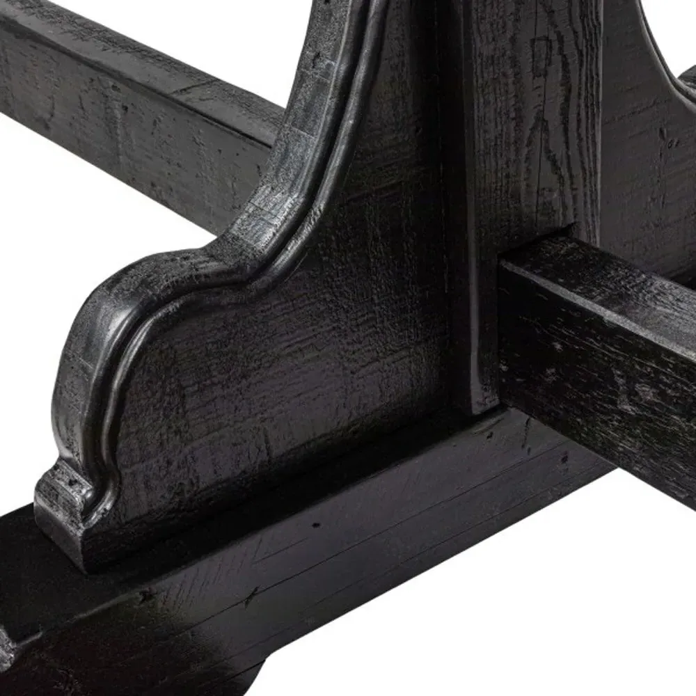 Trenton Rectangular Dining Table - Black, Pine Wood