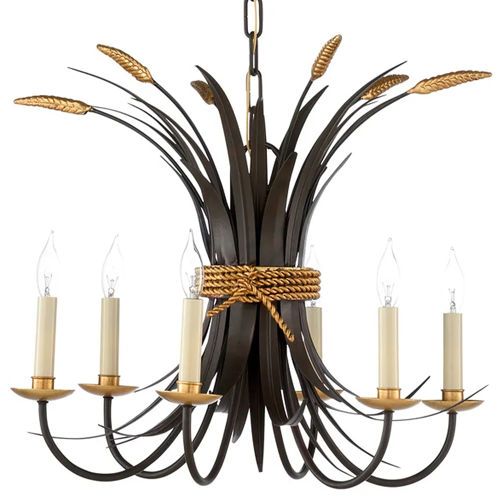Tresdale Wheat Iron Chandelier - Bronze