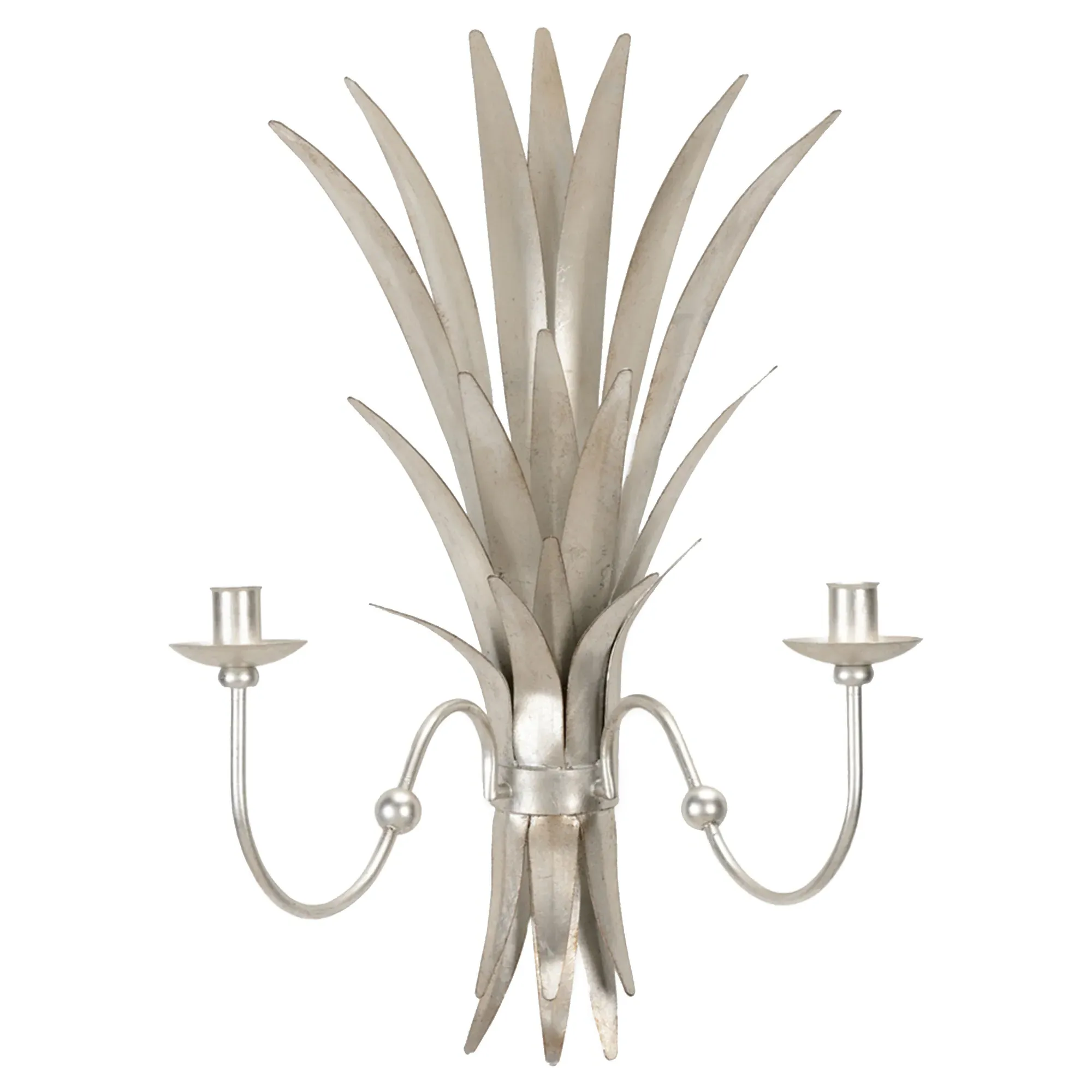 Tresdale Wheat Iron Sconce - Silver