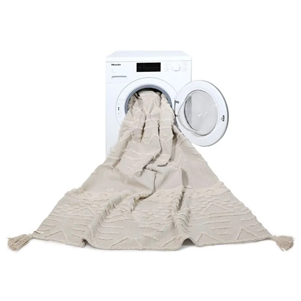 Tribu Global Tribal Patterned Washable Rug - Natural, Cotton