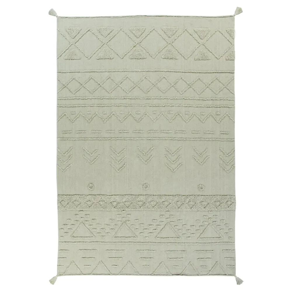 Tribu Global Tribal Patterned Washable Rug - Olive, Cotton image
