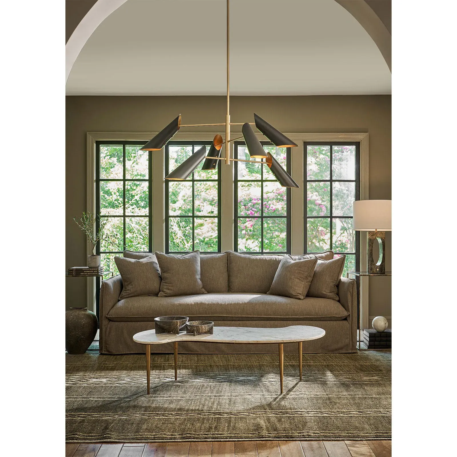 Tribune Large Decorative Bowl - Green, Marble