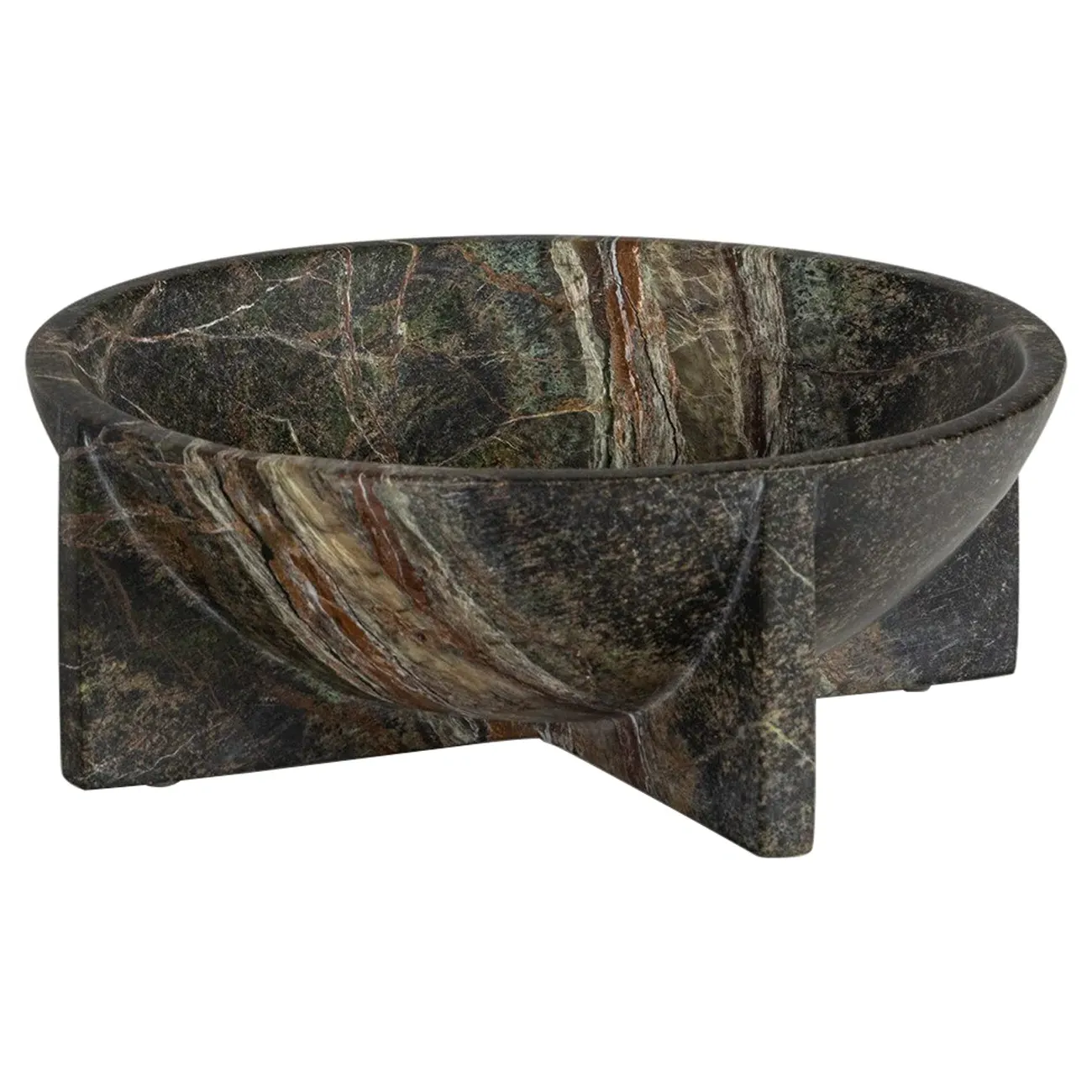 Tribune Small Decorative Bowl - Green, Marble
