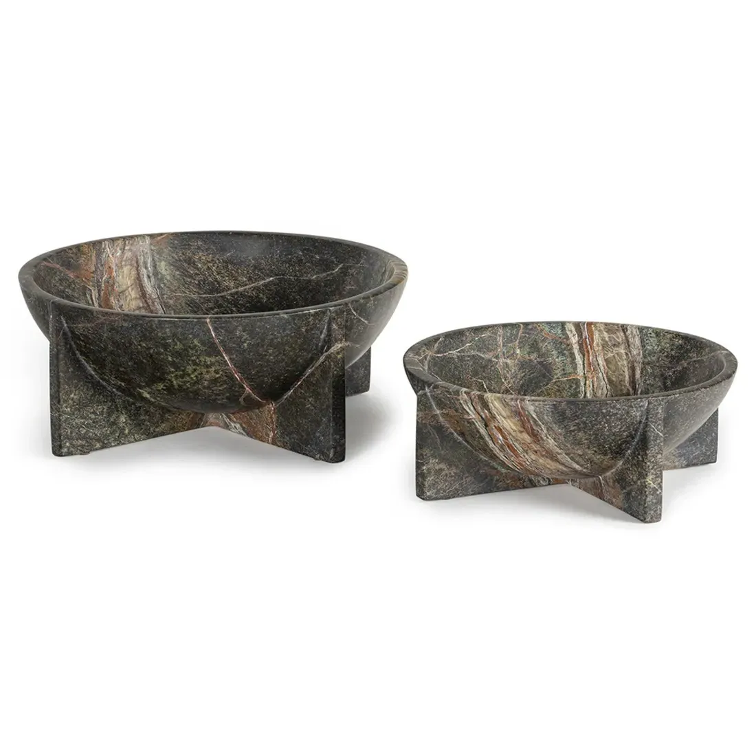 Tribune Small Decorative Bowl - Green, Marble