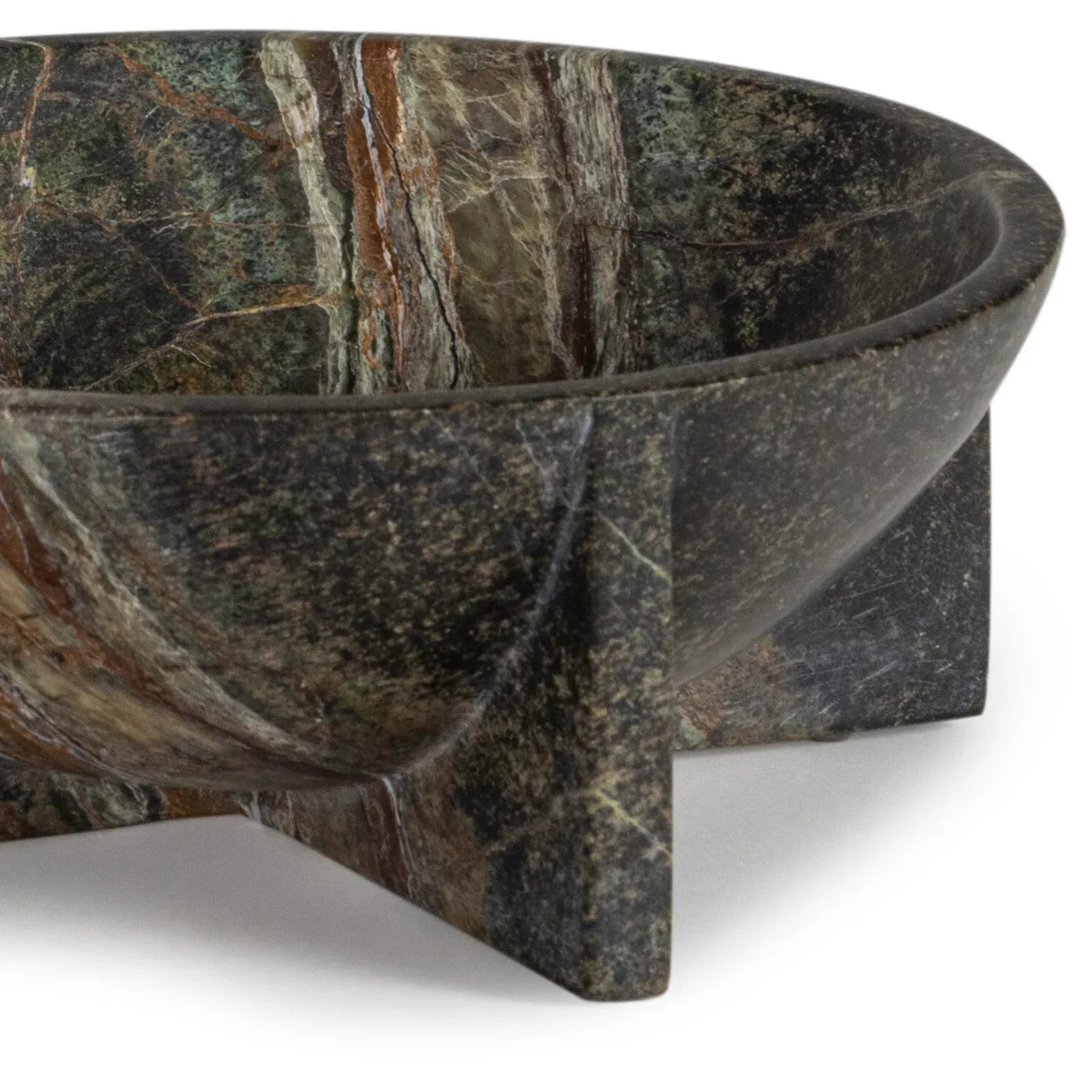 Tribune Small Decorative Bowl - Green, Marble