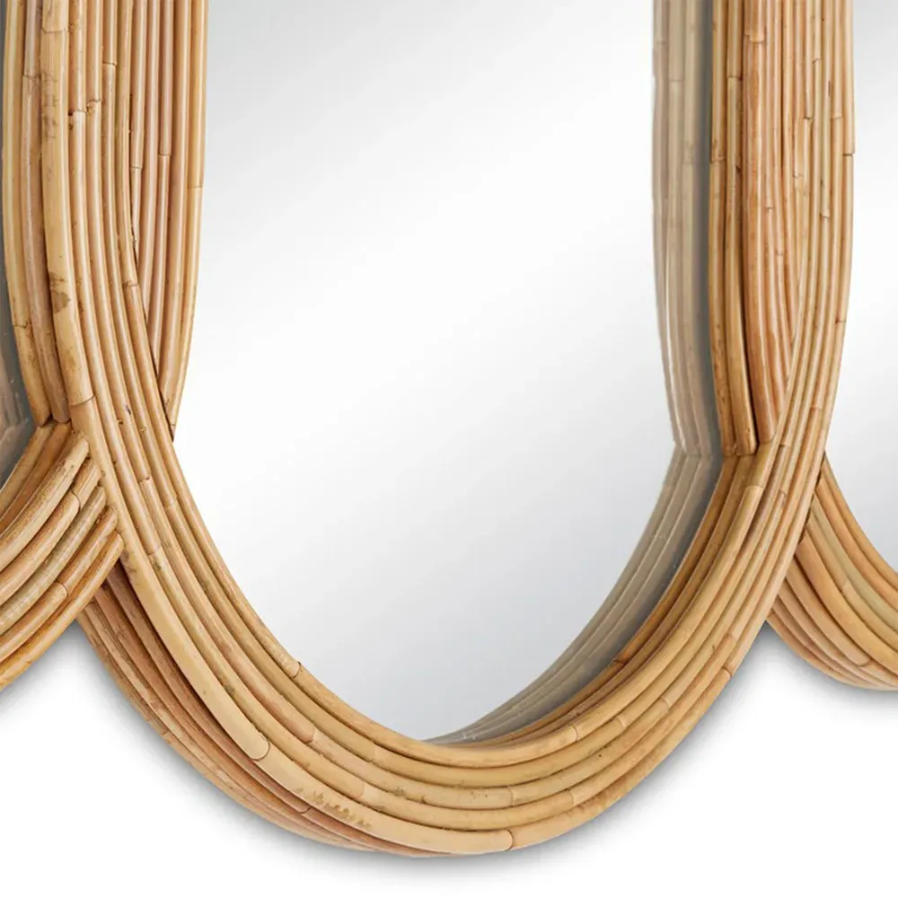 Tricelle 3-Part Wall Mounted Mirror - Brown, Rattan