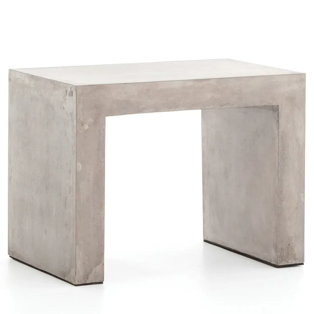 Tricia Rectangular Outdoor Side Table - Grey, Concrete