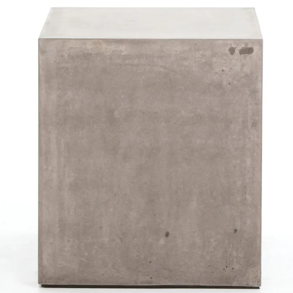 Tricia Rectangular Outdoor Side Table - Grey, Concrete