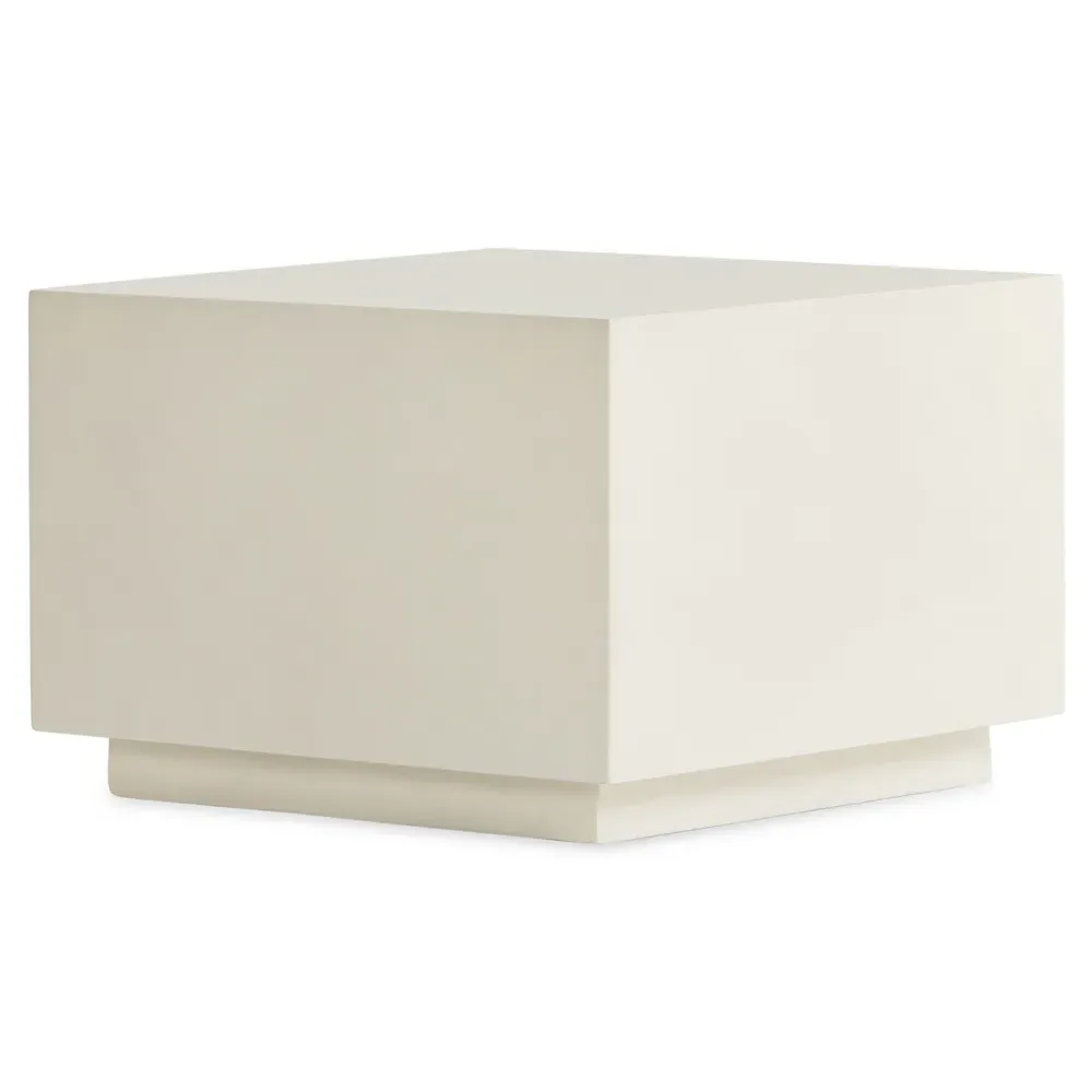 Tricia Square Block Outdoor Coffee Table - White, Concrete
