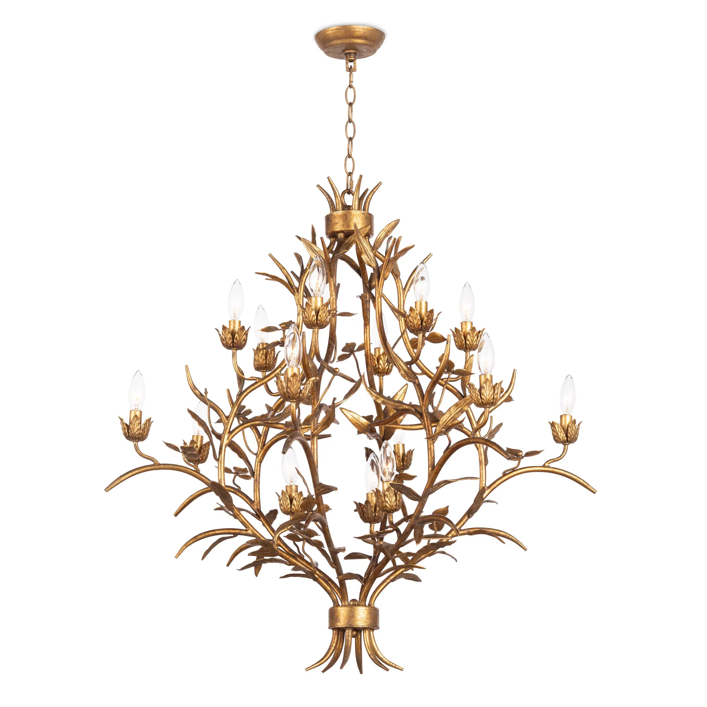 Trillium 15 Light Chandelier - Brass, Steel