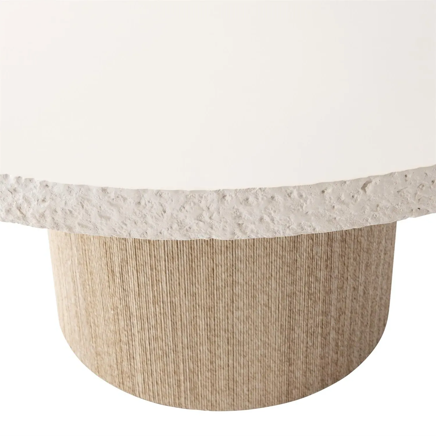 Trina Round Pedestal Dining Table with Rope Base - Cream