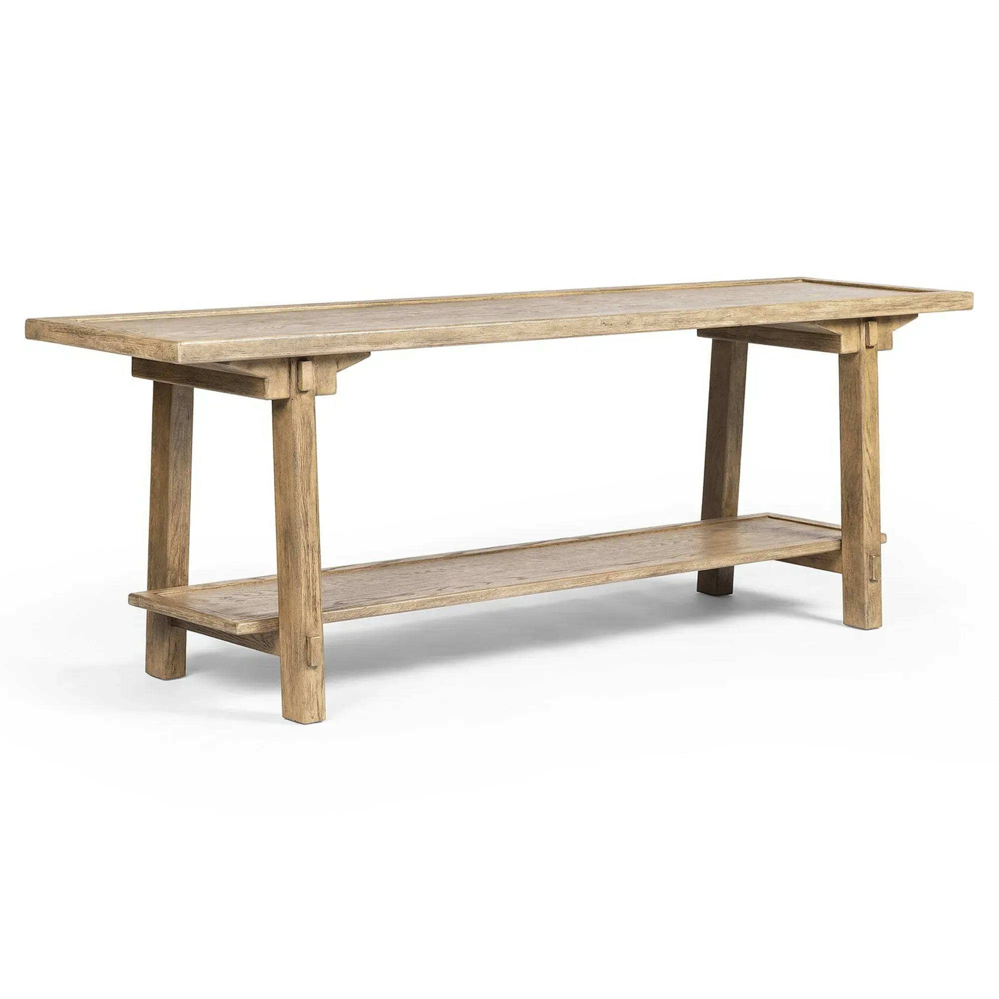 Trinity Coastal Beach Rectangular Console Table - Light Oak