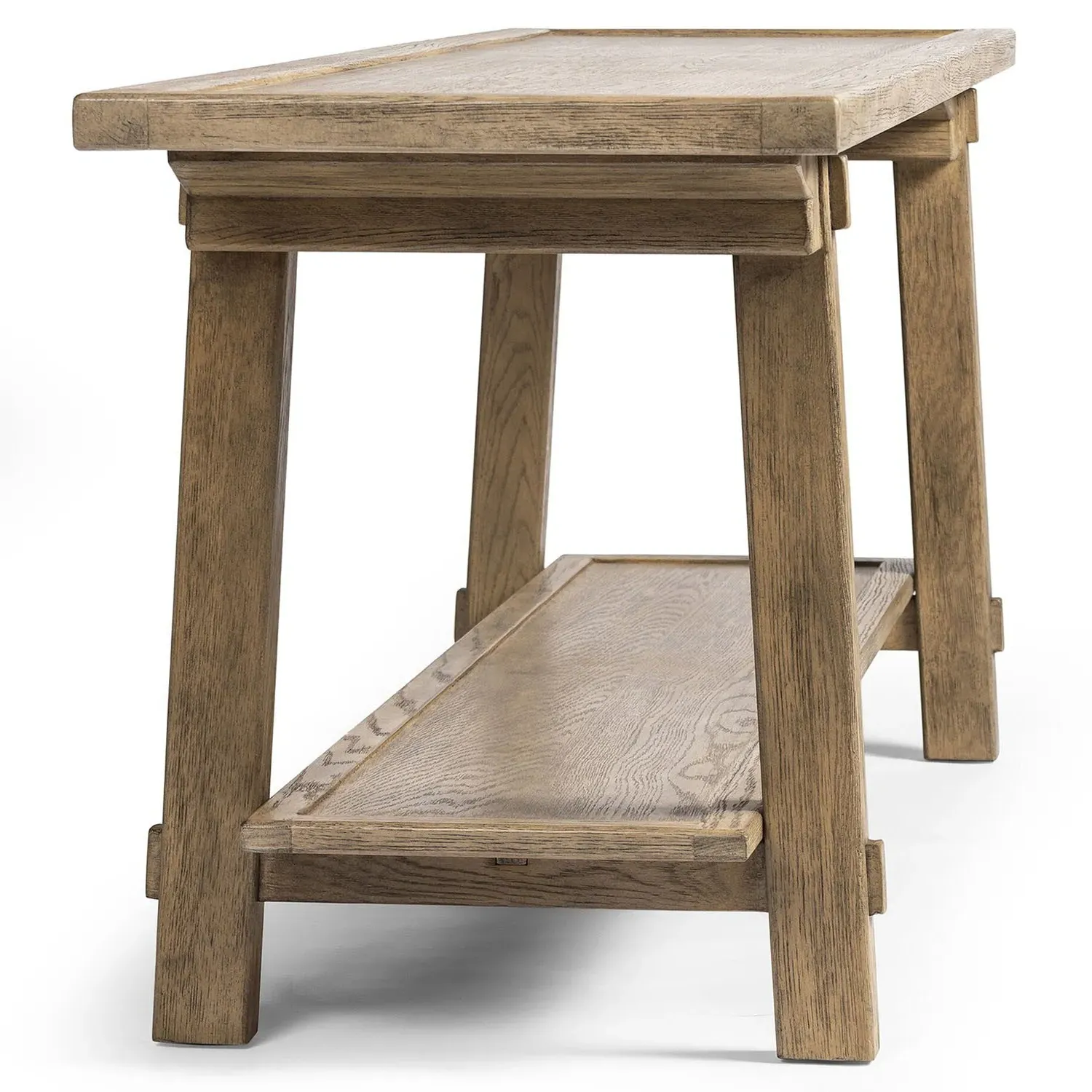 Trinity Coastal Beach Rectangular Console Table - Light Oak