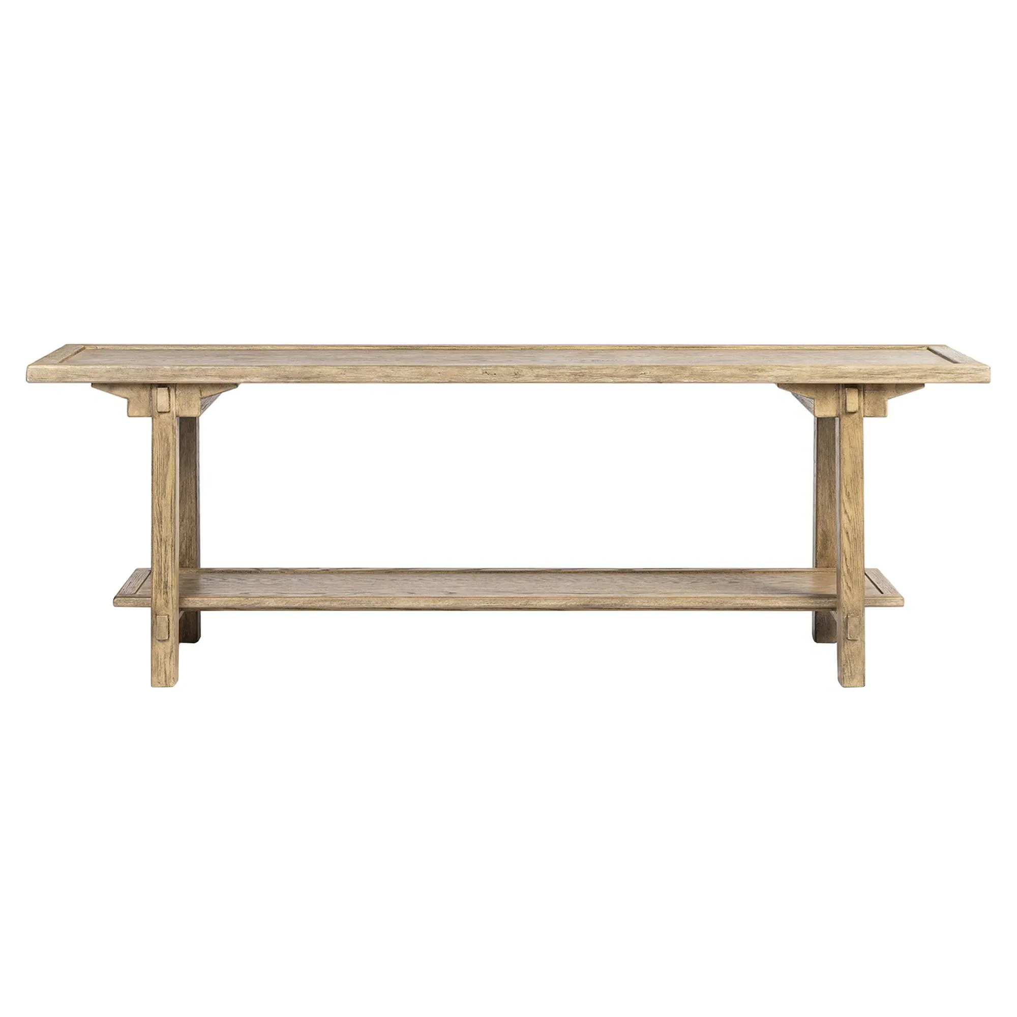 Trinity Coastal Beach Rectangular Console Table - Light Oak image