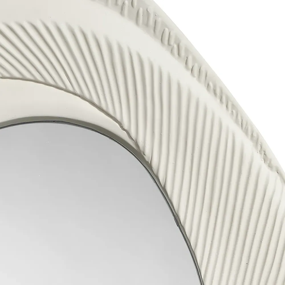 Trinity Oval Wall Mounted Mirror - White, Resin