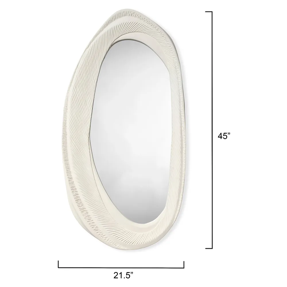 Trinity Oval Wall Mounted Mirror - White, Resin