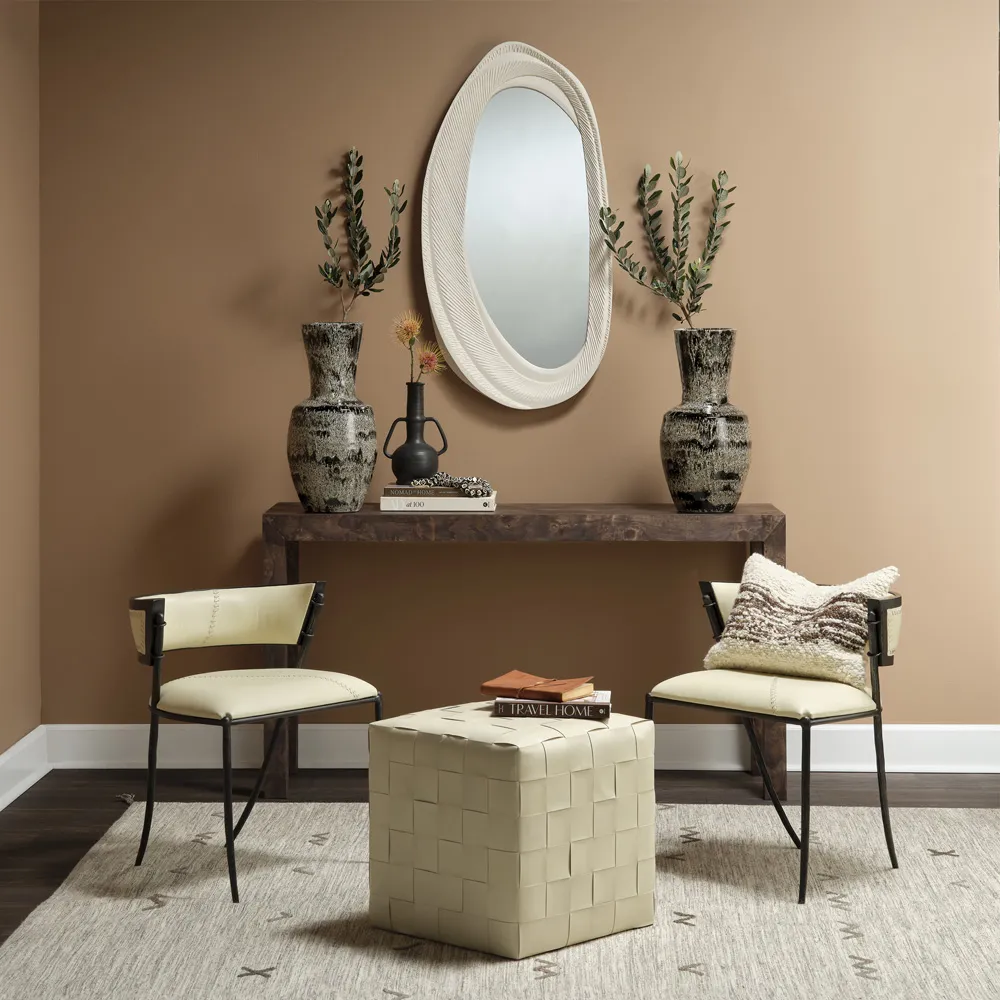 Trinity Oval Wall Mounted Mirror - White, Resin