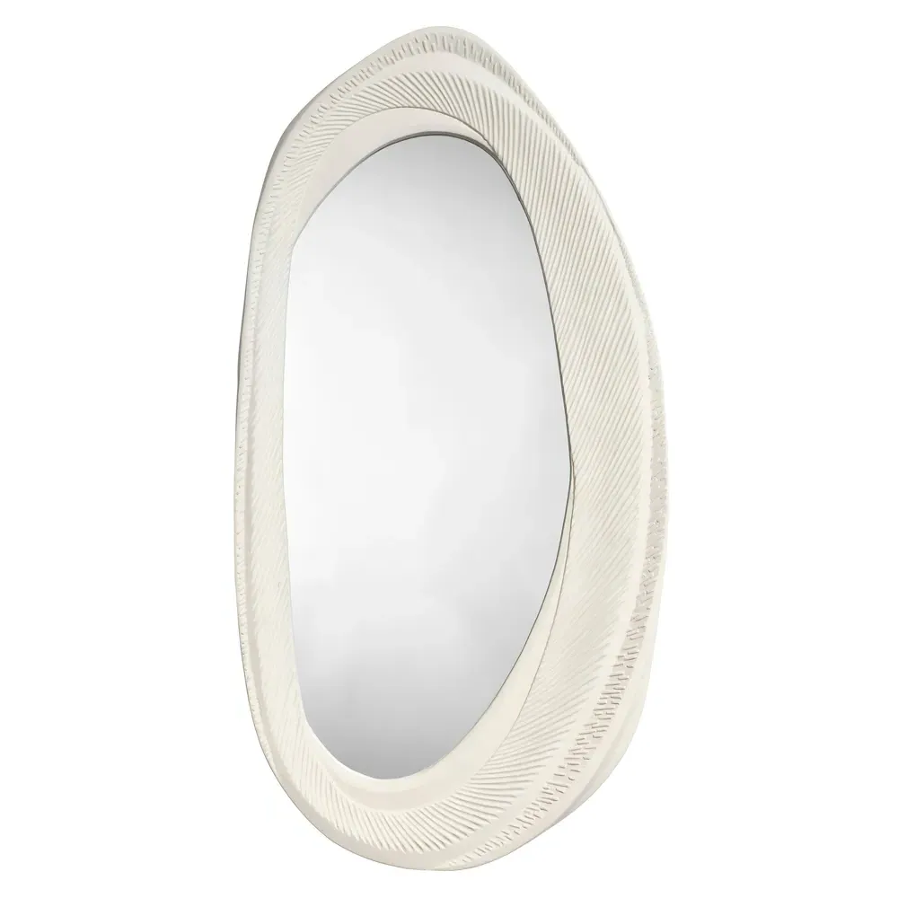 Trinity Oval Wall Mounted Mirror - White, Resin image