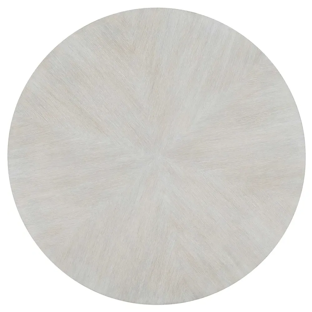 Trinity Round Drum Coffee Table - White, Oak Veneer