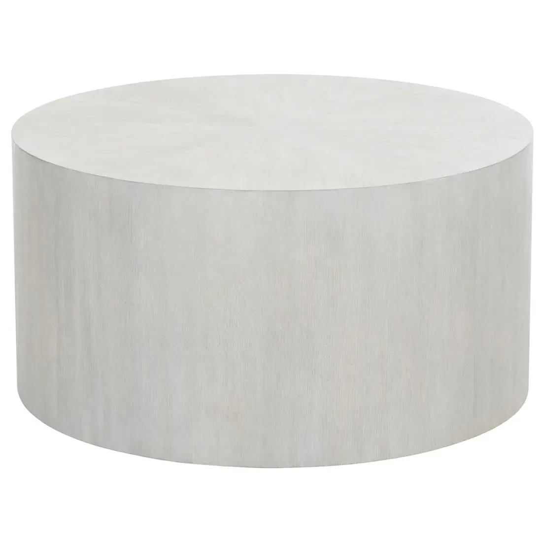 Trinity Round Drum Coffee Table - White, Oak Veneer