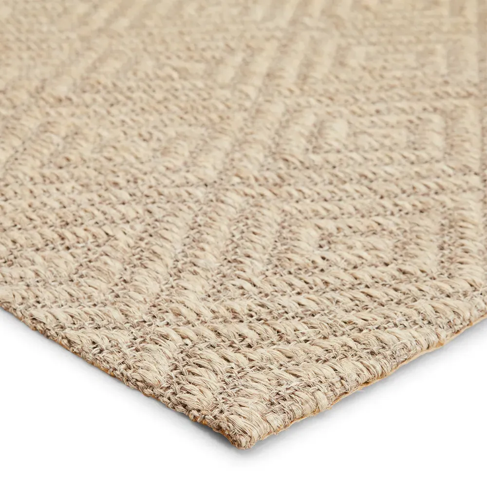 Tristan Diamond Lattice Patterned Rug - Brown, Sisal