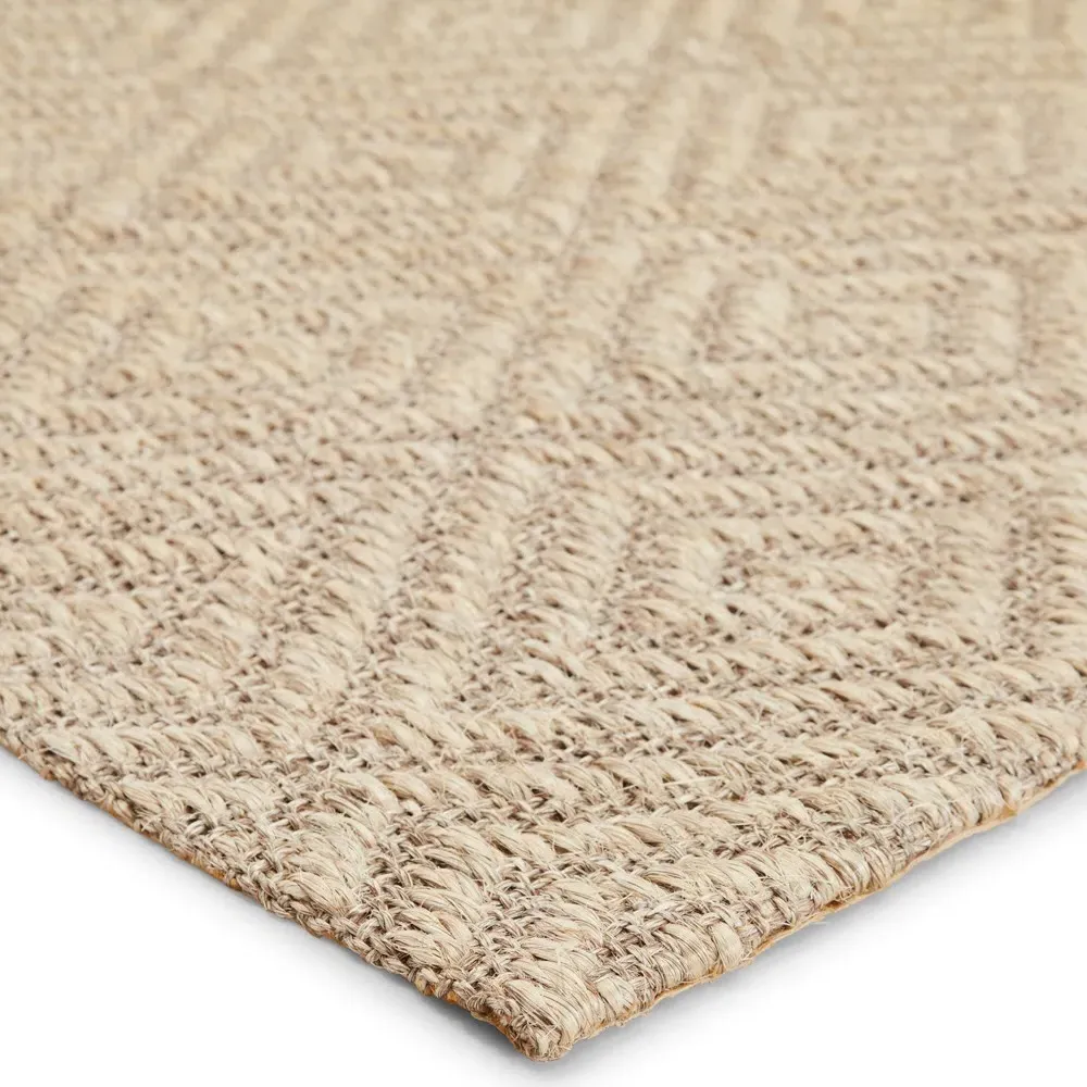 Tristan Diamond Lattice Patterned Rug Sample - Brown, Sisal