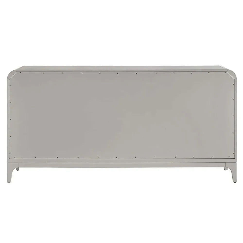 Tristan Double Dresser - Light Grey, Burl Wood