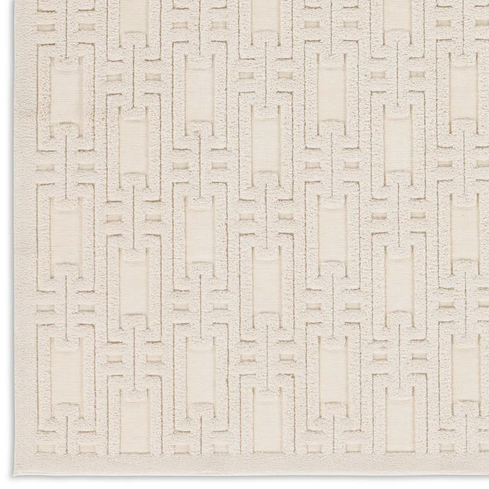 Tristan Geometric Patterned Rug - Cream, Polyester