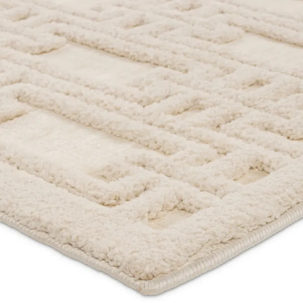 Tristan Geometric Patterned Rug Sample - Cream, Polyester