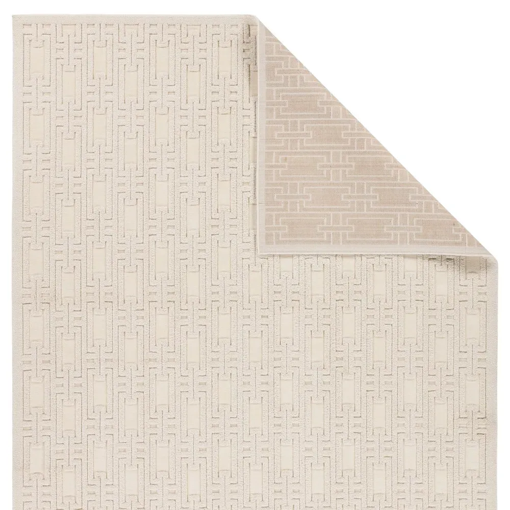 Tristan Geometric Patterned Rug Sample - Cream, Polyester