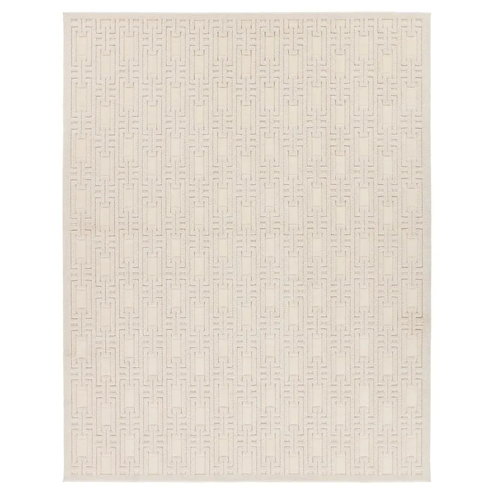 Tristan Geometric Patterned Rug Sample - Cream, Polyester image