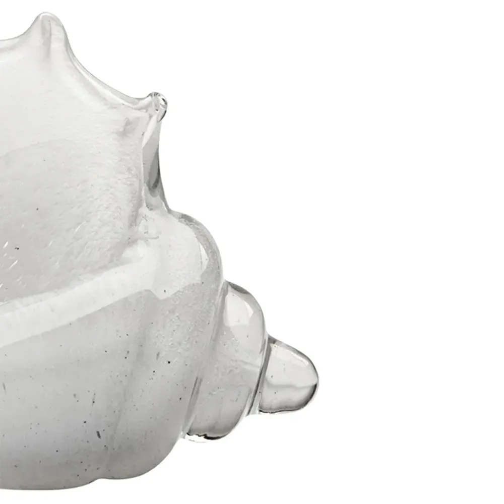Tristan Hand Blown Glass Shell Sculpture - White