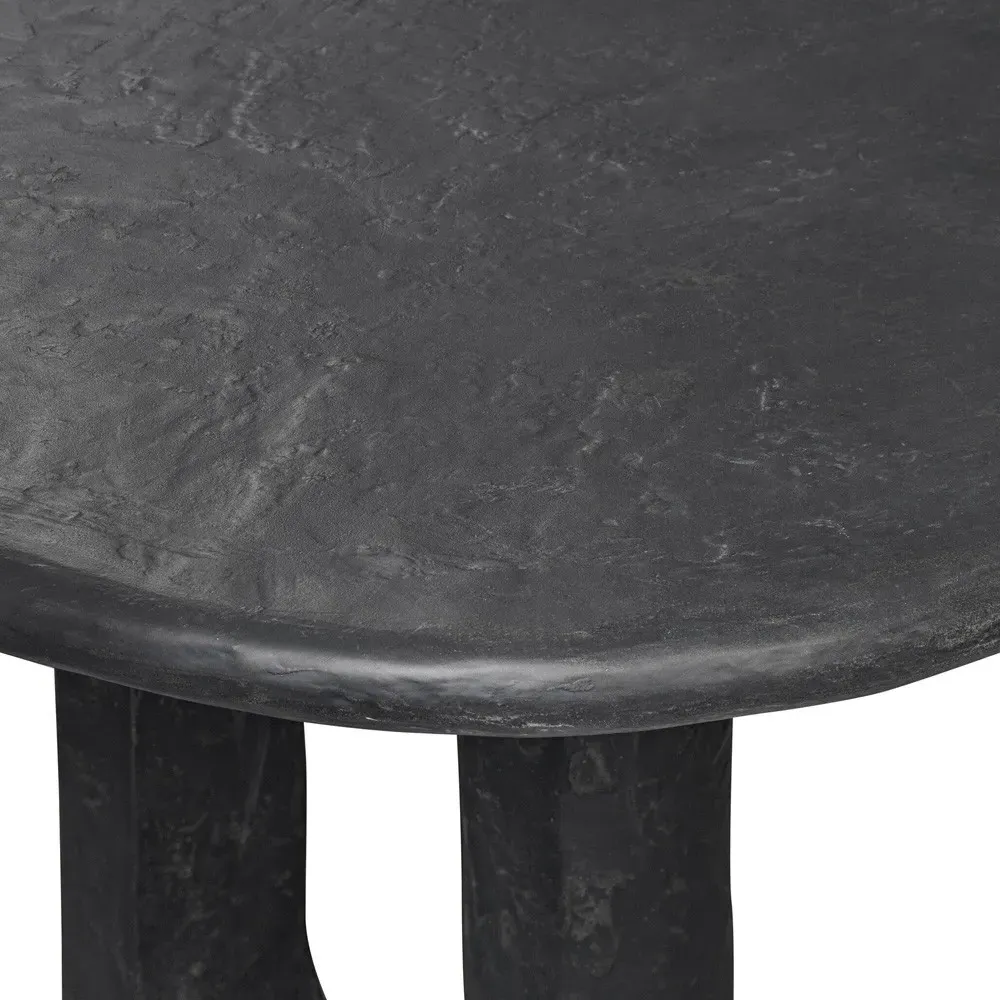 Tristan Oval Outdoor Dining Table - Black, Concrete