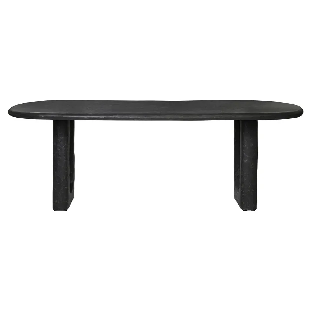 Tristan Oval Outdoor Dining Table - Black, Concrete