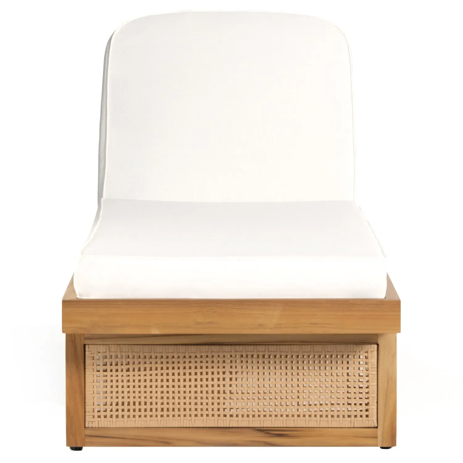 Tropica Outdoor Chaise Lounge - White, Teak