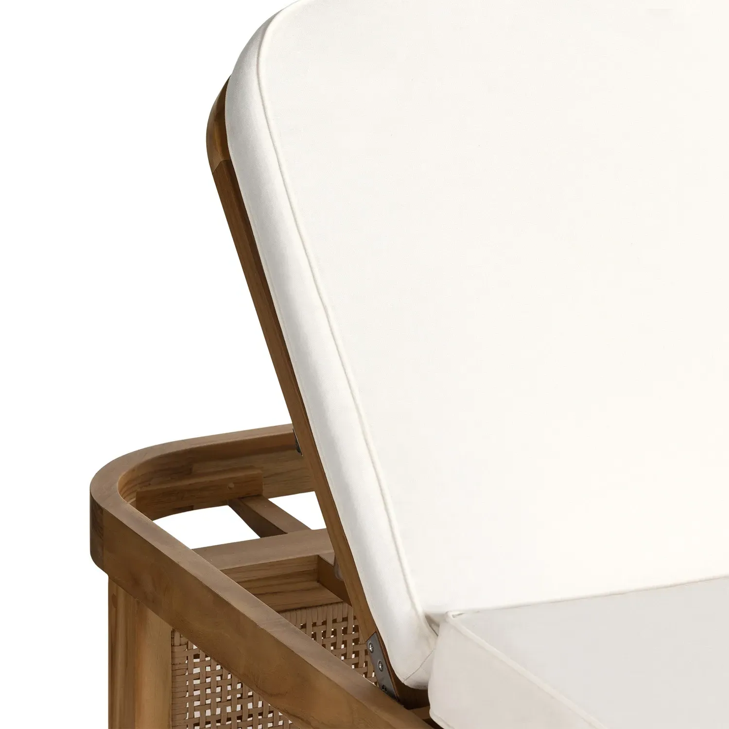 Tropica Outdoor Chaise Lounge - White, Teak