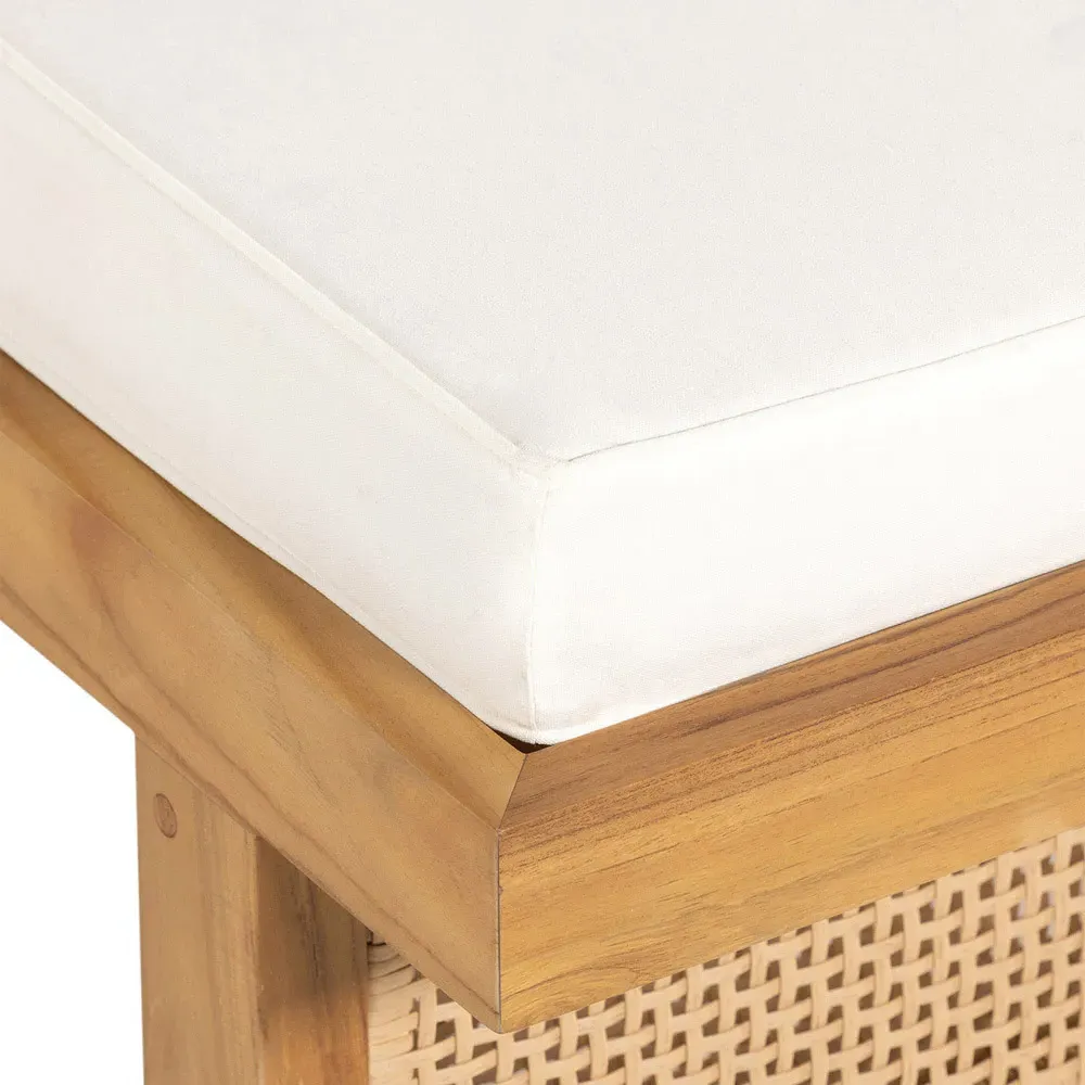 Tropica Outdoor Chaise Lounge - White, Teak