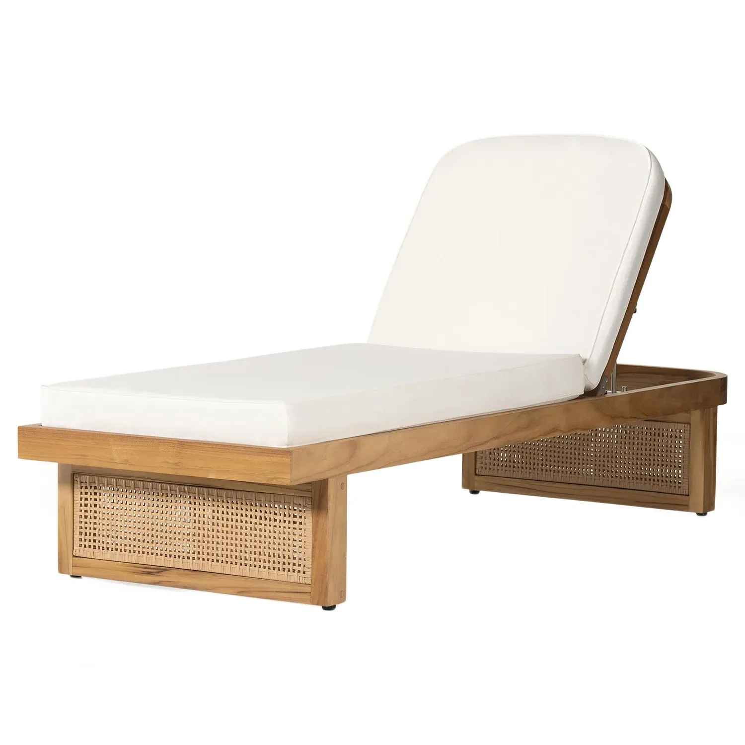 Tropica Outdoor Chaise Lounge - White, Teak