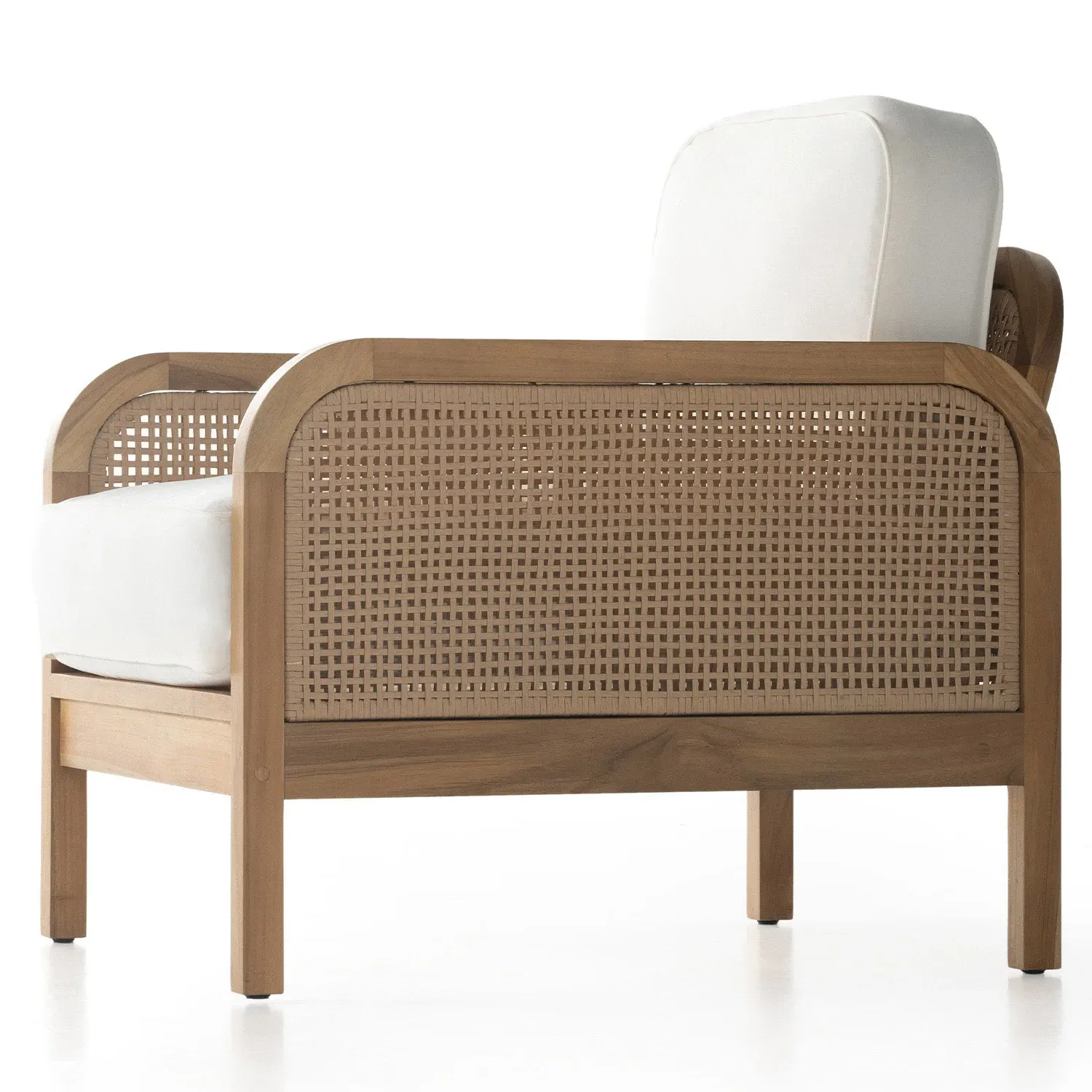 Tropica Outdoor Lounge Chair - White, Teak