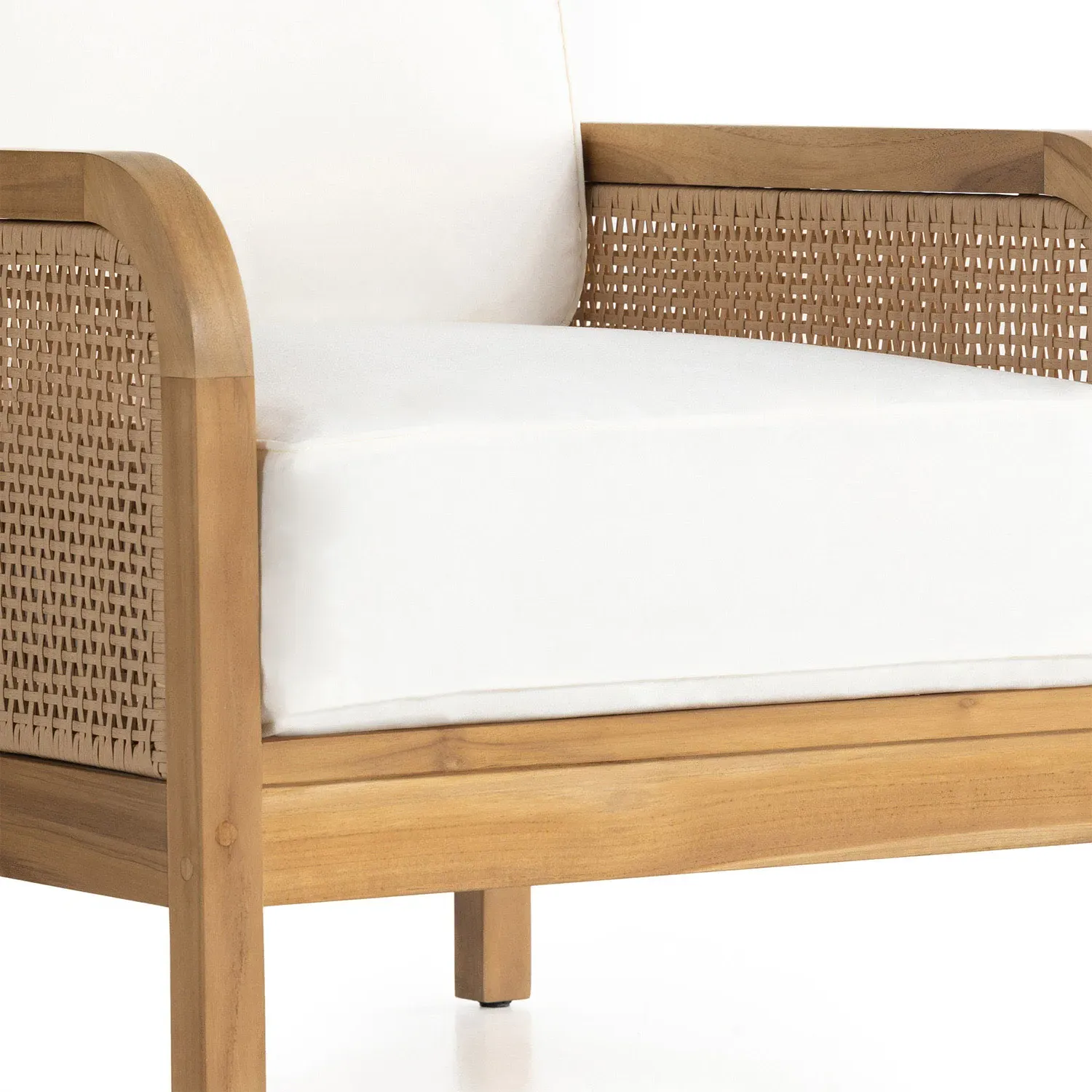 Tropica Outdoor Lounge Chair - White, Teak