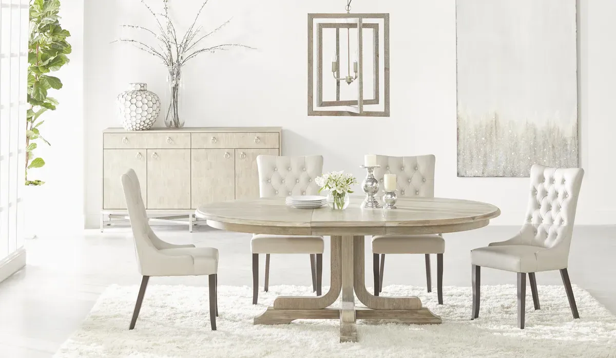 Troy Round Extendable Dining Table - Grey, Acacia