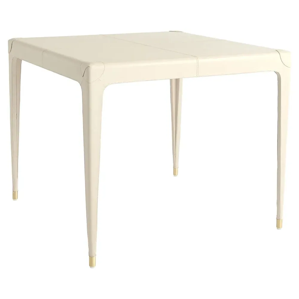 Truett Square Game Table - Cream, Leather