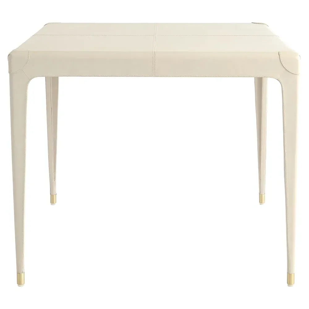 Truett Square Game Table - Cream, Leather