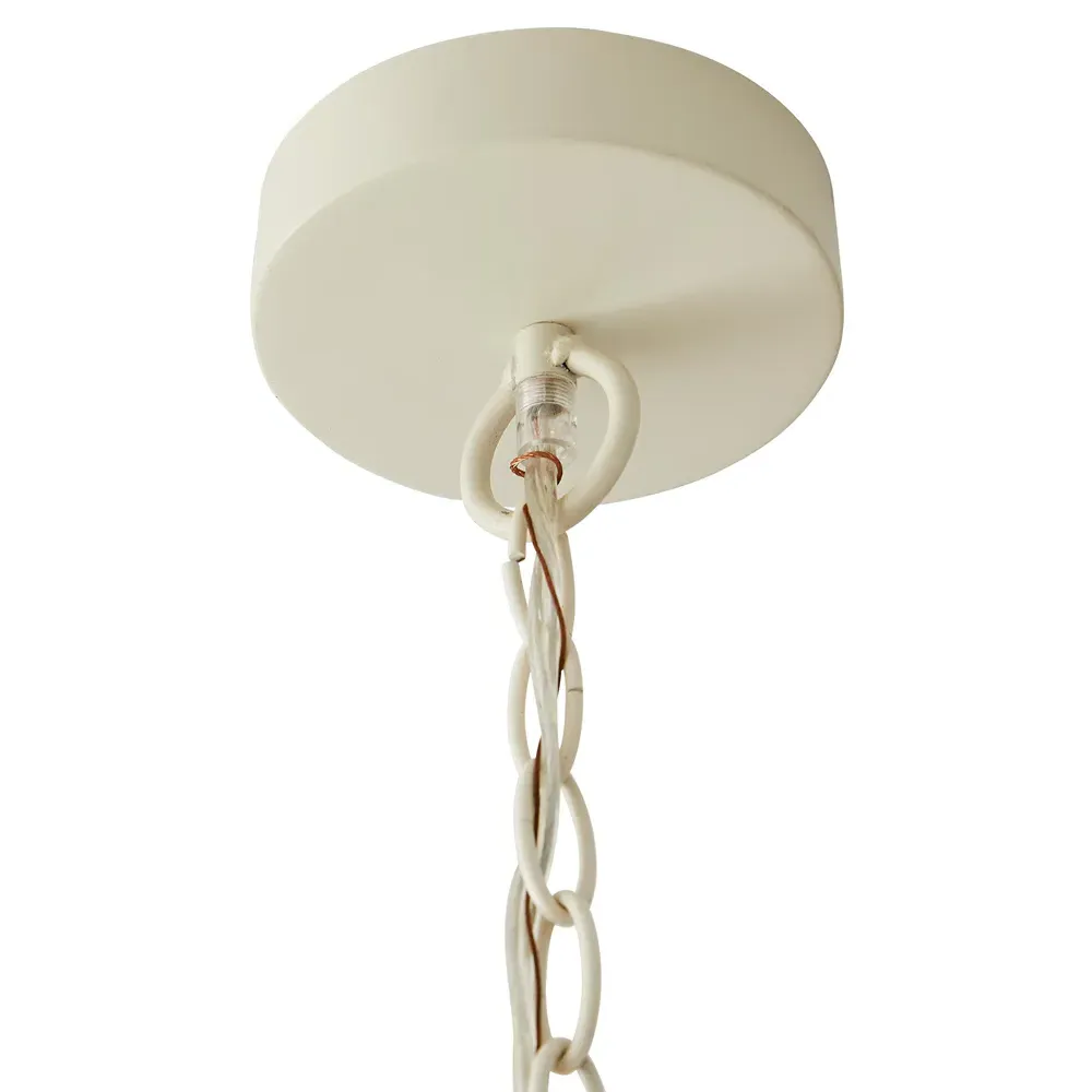 Tulane Hand-Cut Wooden Beads Chandelier - White, Natural Wood