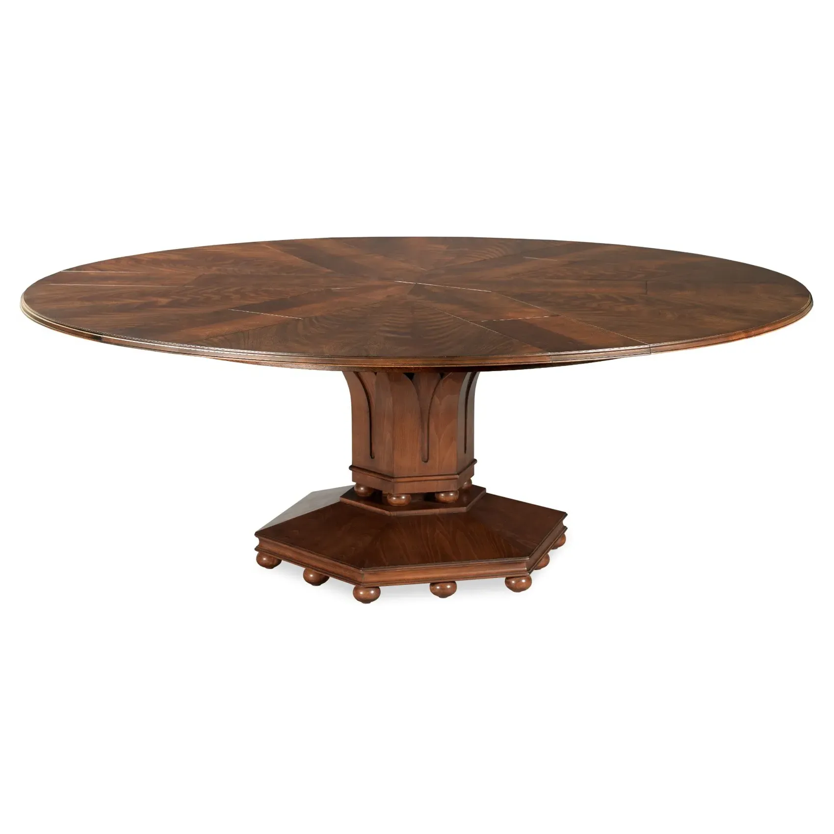 Tulip Round Extendable Jupe Dining Table - Dark Brown, Hardwood
