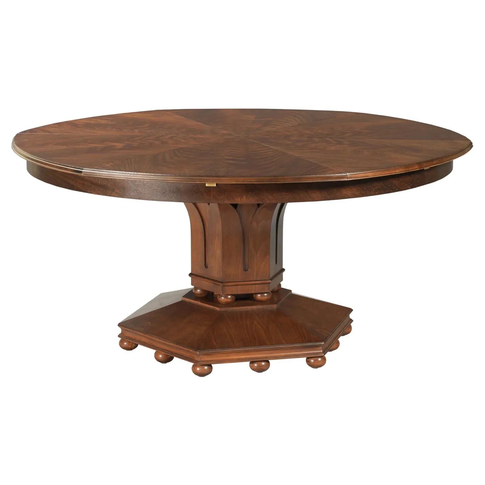 Tulip Round Extendable Jupe Dining Table - Dark Brown, Hardwood